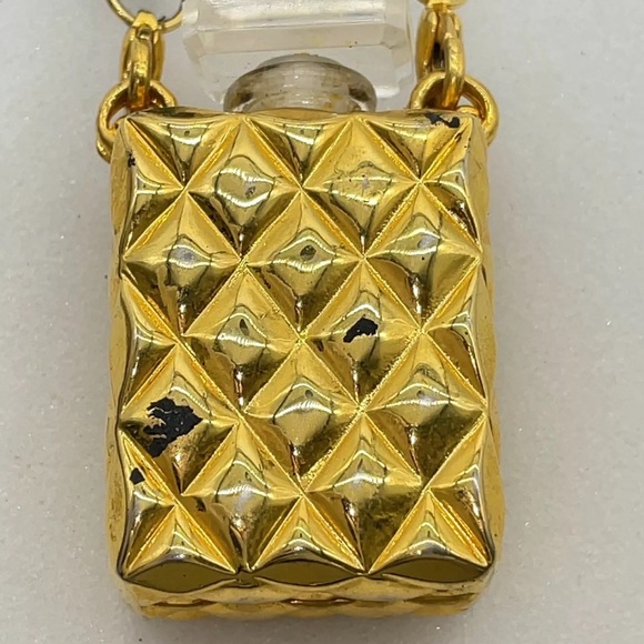AUTH Chanel NO.5 RARE Mini Bottle Perfume Leather Chain Necklace Pendant W/Box - Picture 8 of 8